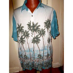 Batik Bay Men's XL Multicolor w/Palms Short Sleeve Button Down Hawaiian shirt
